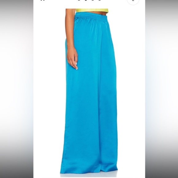 SHOW ME YOUR MUMU irwin pants in blue  luxe satin size 2X - Picture 2 of 8